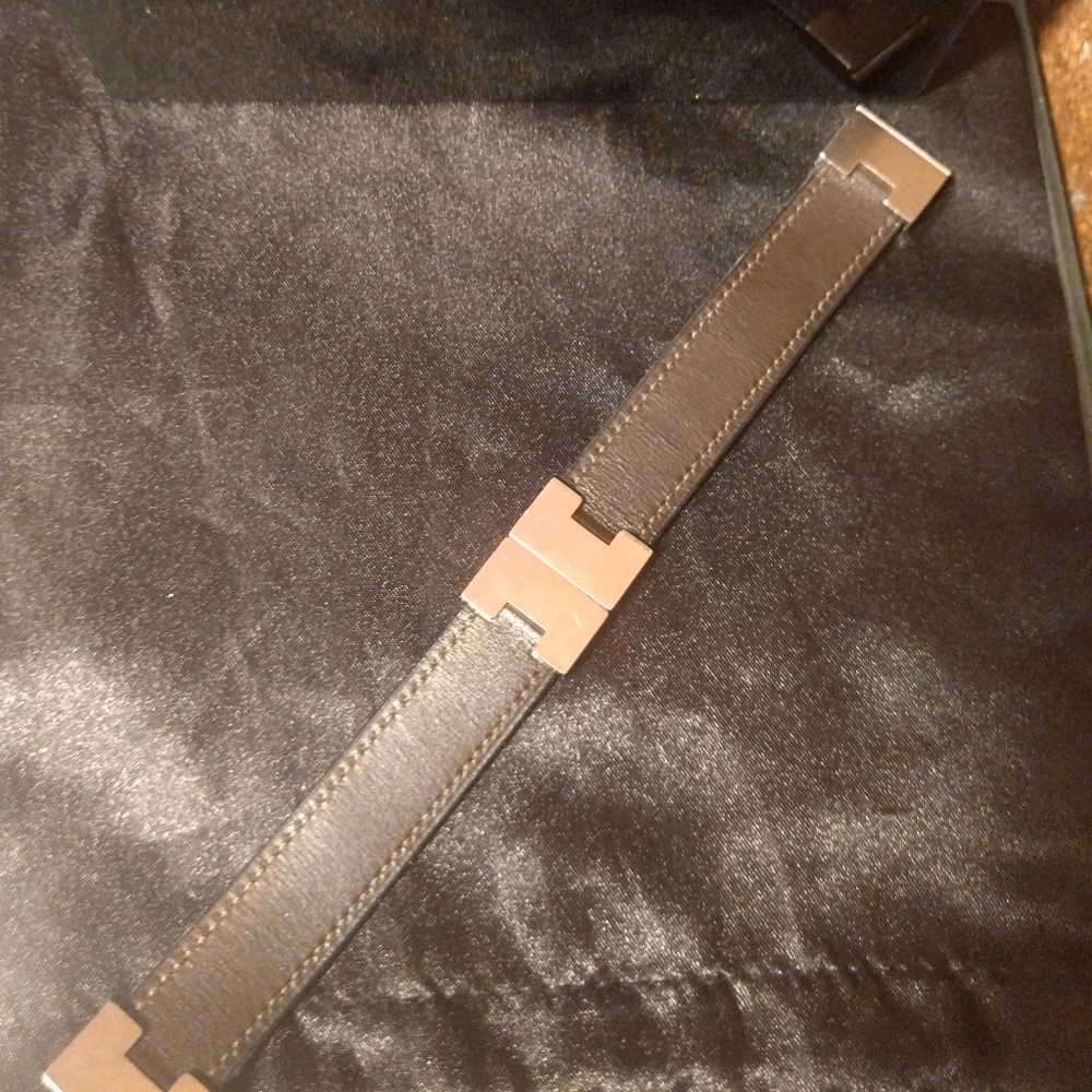 Vintage Hermes reversible leather slide bracelet - Picture 6 of 10